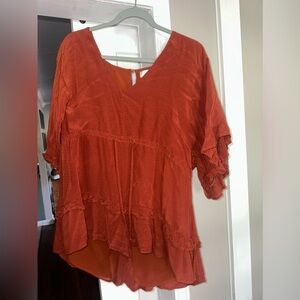 Orange causal romper